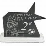 Engraved and pointed plexiglass trophy